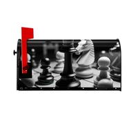 Copertura magnetica per cassetta postale a forma di scacchi, colore bianco e nero, dimensioni standard, 53,3 x 45,7 cm, copertura magnetica per cassetta postale, decorazione per la casa e il giardino