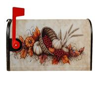 Copertura magnetica per cassetta postale a forma di zucca, copertura decorativa per cassetta postale del Ringraziamento con foglie di cornucopia rustiche per il Ringraziamento, decorazione per