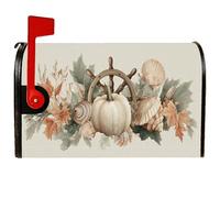 Copertura magnetica per cassetta postale a forma di zucca, copertura decorativa per cassetta postale rustica con foglie autunnali arancioni per la decorazione del portico anteriore, 45 x 53 cm