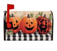 Copertura magnetica per cassetta postale a forma di zucca, copertura per cassetta della posta arancione, decorazione per cortile, 45,7 x 53,3 cm