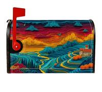 Copertura magnetica per cassetta postale a forma di zucca, copertura per cassetta postale autunnale con paesaggio autunnale per casa, nuvole, arancione, decorazione per esterni da cortile, 45,7 x 53