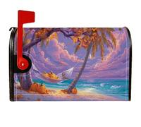 Copertura magnetica per cassetta postale a forma di zucca, copertura per cassetta postale autunnale tropicale autunnale, palma, arancione, per decorazione del prato, 53 x 64 cm