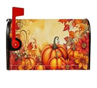Copertura magnetica per cassetta postale a forma di zucca, copertura per cassetta postale rustica con fiori e foglie arancioni, decorazione per porta d'ingresso, 45,7 x 53,7 cm