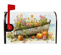Copertura magnetica per cassetta postale a forma di zucca, copertura per cassetta postale rustica con fiori autunnali arancioni per le vacanze per la casa e il giardino, 53 x 64 cm