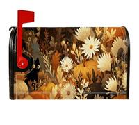 Copertura magnetica per cassetta postale a forma di zucca, decorazione autunnale rustica per cassetta postale con gatto autunnale arancione per esterni, giardino, cortile, 45,7 x 53,7 cm