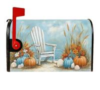 Copertura magnetica per cassetta postale a forma di zucca, decorazione autunnale rustica per sedie, colore arancione, per esterni, giardino, cortile, 53 x 64 cm