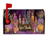 Copertura magnetica per cassetta postale a forma di zucca, decorazione rustica per il Ringraziamento, candele e fiori del Ringraziamento, colore viola, 45,7 x 53,7 cm