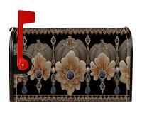 Copertura magnetica per cassetta postale a forma di zucca, elegante copertura per cassetta postale in stile vintage con perline dorate autunnali, per giardino, patio, decorazione, 45,7 x 53,3 cm