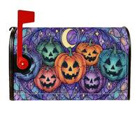 Copertura magnetica per cassetta postale a forma di zucca, fantasiosa luna e stelle di Halloween, protezione per la posta per decorazioni esterne, 45,7 x 53,7 cm