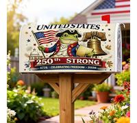 Copertura magnetica per cassetta postale anfibia, decorazione per cassetta postale con bandiera patriottica festiva per il giorno dell'indipendenza rossa, decorazione per giardino e patio, 53 x 64 cm