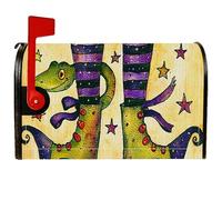 Copertura magnetica per cassetta postale anfibia, fantasiosi calzini a righe con stelle di Halloween verde stagionale copertura per cassetta postale per decorazione portico anteriore 45,7 x 53,3 cm