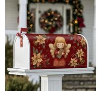 Copertura magnetica per cassetta postale con angelo, fantasiosa campana di stella di Natale rossa per decorazione cortile 53 x 64 cm