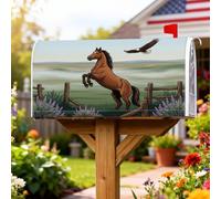 Copertura magnetica per cassetta postale, con aquila naturale rurale, nessuna copertura marrone per cassetta della posta per decorare la casa e il giardino, 45,7 x 53,7 cm