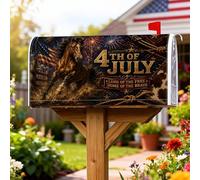 Copertura magnetica per cassetta postale con cavallo, copertura per cassetta postale rustica patriottica rustica con bandiera americana, giorno dell'indipendenza, per decorazioni esterne, 53 x 64 cm