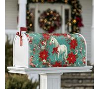 Copertura magnetica per cassetta postale con cavallo magico, decorazione natalizia per esterni e giardino, 45 x 53 cm