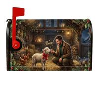 Copertura magnetica per cassetta postale con citazione di agnello e animali | Decorazione rustica a tema fienile, copertura per cassetta postale, estetica della fattoria, regalo per gli amanti degli