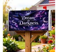 Copertura magnetica per cassetta postale, con cristalli gotici mistici, luna, Halloween, viola, decorazione per porta d'ingresso, 53 x 64 cm