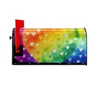 Copertura magnetica per cassetta postale con cuore arcobaleno colorato, dimensioni standard 64,8 x 53,3 cm, copertura magnetica per cassetta postale, decorazione per la casa e il giardino