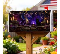 Copertura magnetica per cassetta postale con drago, fantasia mistica, palla di cristallo, per Halloween, decorazione da giardino, 45,7 x 53,3 cm