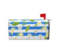 Copertura magnetica per cassetta postale con fiori di calla e margherita a righe blu bianche per primavera unica Patrick copertura magnetica 45,7 x 52,6 cm per buzon