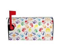 Copertura magnetica per cassetta postale con forme colorate a forma di mano arcobaleno, per primavera, estate, autunno, dimensioni standard