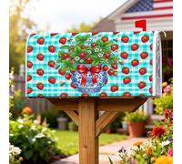 Copertura magnetica per cassetta postale con fragole, copertura decorativa per cassetta delle lettere per portico anteriore, 45,7 x 53,7 cm