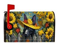 Copertura magnetica per cassetta postale con girasole, cappello rustico per cane, copertura per cassetta postale gialla per decorazione della porta d'ingresso, 45,7 x 53,7 cm