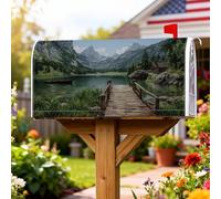 Copertura magnetica per cassetta postale con lago, copertura decorativa per cassetta postale con montagne rustiche, per esterni, giardino, 45,7 x 53,7 cm