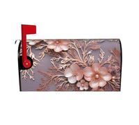 Copertura magnetica per cassetta postale con motivo floreale, colore oro rosa, dimensioni standard, 53,3 x 45,7 cm, copertura per cassetta delle lettere primaverile ed estate, copertura per cassetta