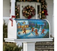 Copertura magnetica per cassetta postale con omini di pan di zenzero, decorazione per porta d'ingresso, 53 x 64 cm