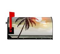 Copertura magnetica per cassetta postale con palma sulla spiaggia, dimensioni standard 64,8 x 53,3 cm, copertura magnetica per cassetta postale, decorazione per la casa e il giardino