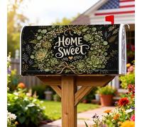 Copertura magnetica per cassetta postale con piante grasse, copertura per cassetta postale rustica vintage con foglie floreali verdi estive, per decorazione da giardino e cortile, 53 x 64 cm