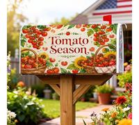 Copertura magnetica per cassetta postale con pomodori, cestino rustico stagionale con girasoli estivi rosso copertura per la decorazione del portico anteriore, 45,7 x 53,7 cm