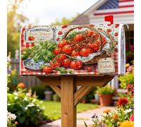 Copertura magnetica per cassetta postale con pomodori, rustica, in basilico, copertura per cassetta postale estiva rossa, per decorazione da cortile, 53 x 64 cm