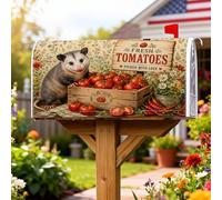 Copertura magnetica per cassetta postale con pomodori, rustica, topolino in legno, estate, rossa, decorazione per porta d'ingresso, 53 x 64 cm