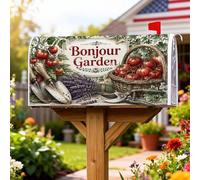 Copertura magnetica per cassetta postale con pomodori, rustica vintage lavanda per cestino estivo rosso per le vacanze per la decorazione del portico anteriore, 45,7 x 53,7 cm