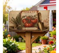 Copertura magnetica per cassetta postale con pomodori, stile rustico, vintage, da giardino, estiva, rossa, decorazione per portico, 53 x 65,5 cm