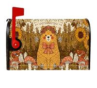 Copertura magnetica per cassetta postale con riccio, fantasiosa copertura rustica per cassetta delle lettere con girasole giallo autunnale, decorazione per porta d'ingresso, 45,7 x 53,7 cm