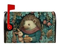 Copertura magnetica per cassetta postale con riccio, fantasiose foglie di coniglio rustiche autunnali, copertura per cassetta postale per decorazione del portico anteriore, 53 x 64 cm