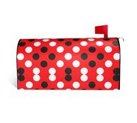 Copertura magnetica per cassetta postale con stampa a pois rossi e bianchi, durevole ed elegante, impermeabile, facile da installare per tutte le stagioni