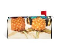 Copertura magnetica per cassetta postale con stampa di due ananas mare, resistente ed elegante, impermeabile, facile da installare per tutte le stagioni