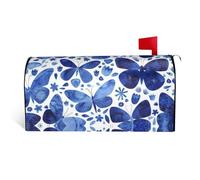 Copertura magnetica per cassetta postale con stampa di farfalle blu, durevole ed elegante, impermeabile, facile da installare per tutte le stagioni