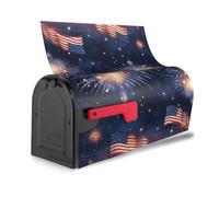Copertura magnetica per cassetta postale con stampa di fuochi d'artificio con bandiera americana, impermeabile, facile installazione