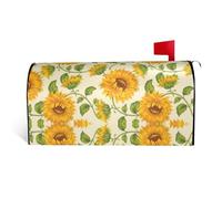 Copertura magnetica per cassetta postale con stampa di girasoli gialli, resistente ed elegante, impermeabile, facile da installare per tutte le stagioni