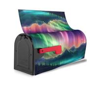 Copertura magnetica per cassetta postale con stampa di luci del nord scure alla moda, impermeabile, facile installazione