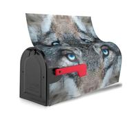 Copertura magnetica per cassetta postale con stampa di lupo con occhi azzurri, impermeabile, facile installazione