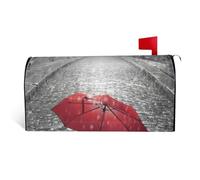 Copertura magnetica per cassetta postale con stampa di ombrello rosso Torre Eiffel Parigi, resistente ed elegante, impermeabile, facile da installare per tutte le stagioni