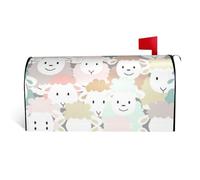 Copertura magnetica per cassetta postale con stampa di pecore colorate, resistente ed elegante, impermeabile, facile da installare per tutte le stagioni