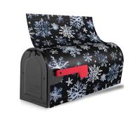 Copertura magnetica per cassetta postale con stampa di stelle e fiocchi di neve con pupazzo di neve, impermeabile, facile installazione