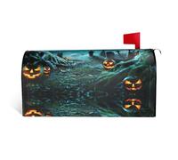 Copertura magnetica per cassetta postale con stampa di zucche horror, resistenti ed eleganti, impermeabili, facili da installare per tutte le stagioni